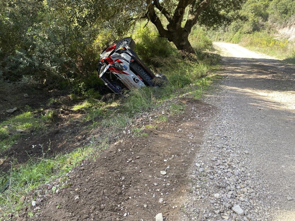 Kalle Rovanpera crash WRC Rally Sardinia 2020