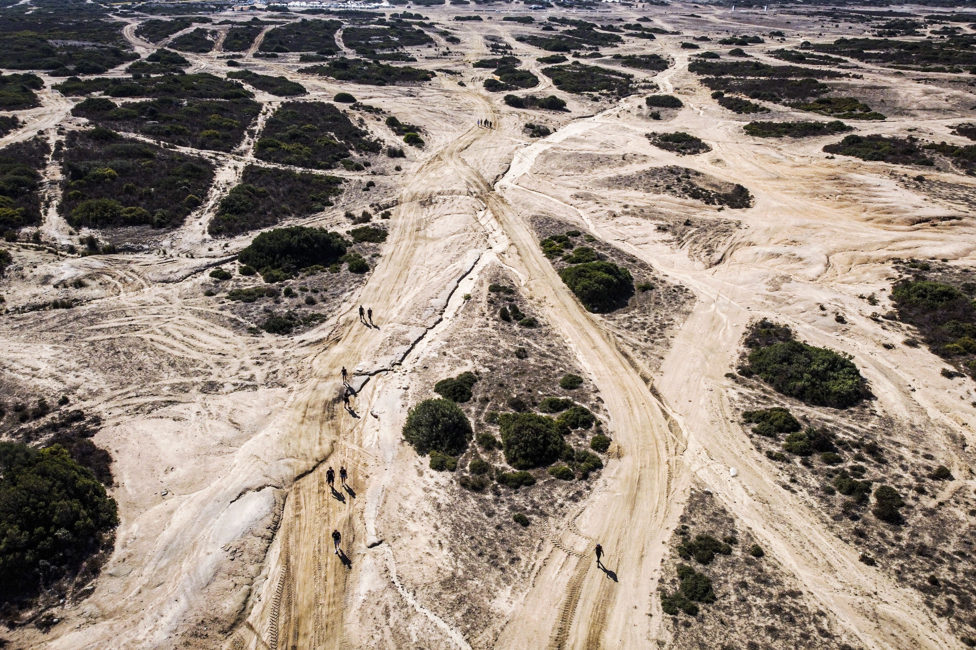 aerial drone view of the track in Sardinia