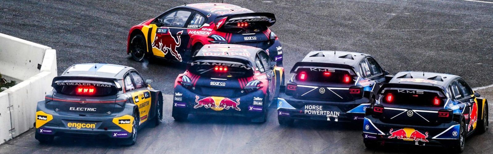 Timmy Hansen, Kevin Hansen, Ole Christian Veiby, Johan Kristoffersson and Niclas Groenholm