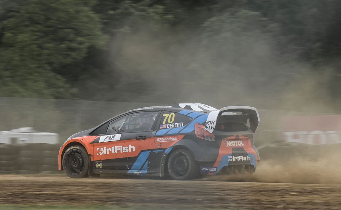 Brad DeBerti races rallycross